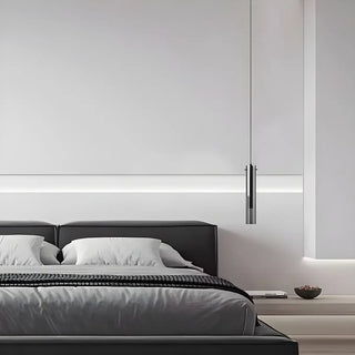 ZOWALA - Minimalist Bedroom Sleek Cylindrical Black Pendant Light Image - 2