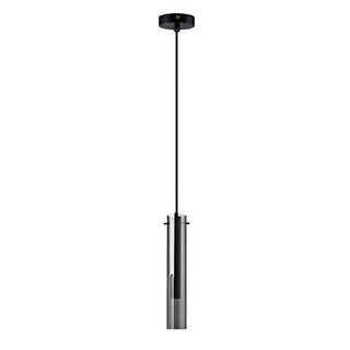 ZOWALA - Minimalist Bedroom Sleek Cylindrical Black Pendant Light Image - 4
