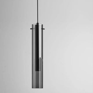 ZOWALA - Minimalist Bedroom Sleek Cylindrical Black Pendant Light Image - 5