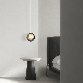 ZOWALA - Minimalist Globe Glass Bedroom Black Pendant Light Image - 2