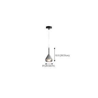 ZOWALA - Minimalist Teardrop Glass Black Small Table Pendant Light #size