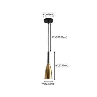 ZOWALA - Modern Minimalist Dining Room Brass Cone Pendant Light #size