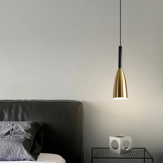 ZOWALA - Modern Minimalist Dining Room Brass Cone Pendant Light Image - 2