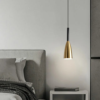 ZOWALA - Modern Minimalist Dining Room Brass Cone Pendant Light Image - 4