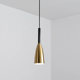 ZOWALA - Modern Minimalist Dining Room Brass Cone Pendant Light Image - 6