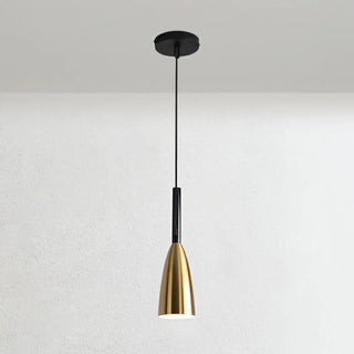 ZOWALA - Modern Minimalist Dining Room Brass Cone Pendant Light Image - 7