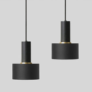 ZOWALA - Modern Minimalist Black Gold Bedroom Cylinder Pendant Light Image - 10