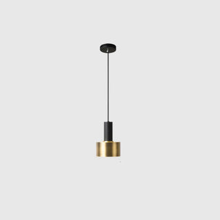 ZOWALA - Modern Minimalist Black Gold Bedroom Cylinder Pendant Light Image - 8
