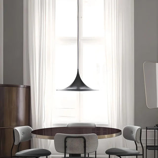 ZOWALA - Minimalist Round Iron Dining Room Black White Pendant Light Image - 1