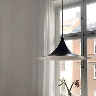 ZOWALA - Minimalist Round Iron Dining Room Black White Pendant Light Image - 2