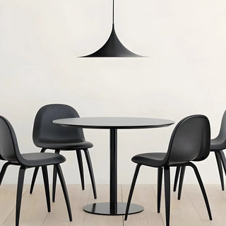 ZOWALA - Minimalist Round Iron Dining Room Black White Pendant Light Image - 4