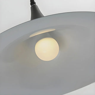 ZOWALA - Minimalist Round Iron Dining Room Black White Pendant Light Image - 9