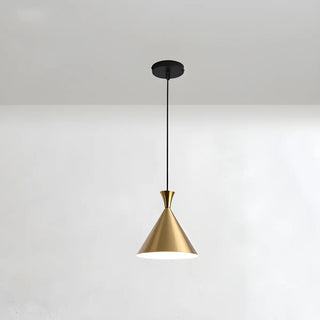 Modern Minimalist Gold Cone Bedroom Pendant Light Zawala Image - 6