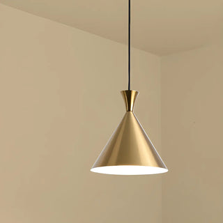 Modern Minimalist Gold Cone Bedroom Pendant Light Zawala Image - 8