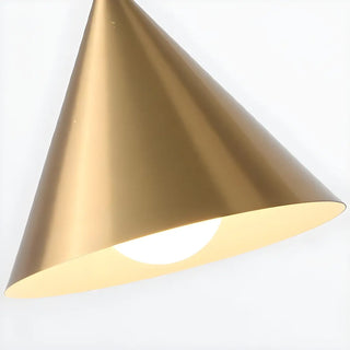 Modern Minimalist Gold Cone Bedroom Pendant Light Zawala Image - 9