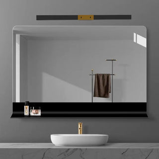 Modern Minimalist Black Rectangular Vanity Light  Zawala Image - 1
