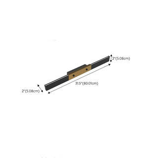 Modern Minimalist Black Rectangular Vanity Light  Zawala #size