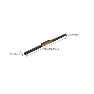 Modern Minimalist Black Rectangular Vanity Light  Zawala Image - 14
