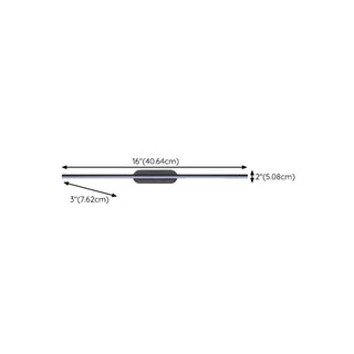 Sleek Minimalist Black Linear LED Vanity Light Zawala #size
