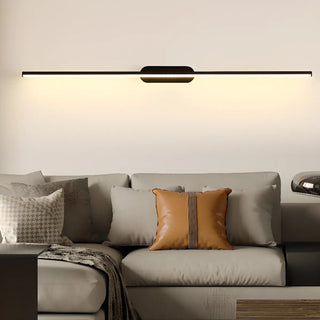 Sleek Minimalist Black Linear LED Vanity Light Zawala Image - 2
