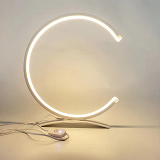Stylish C Shape Circular LED Bedside Metal Table Lamp Zawala Image - 4