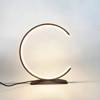 Stylish C Shape Circular LED Bedside Metal Table Lamp Zawala Image - 5
