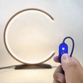 Stylish C Shape Circular LED Bedside Metal Table Lamp Zawala Image - 7