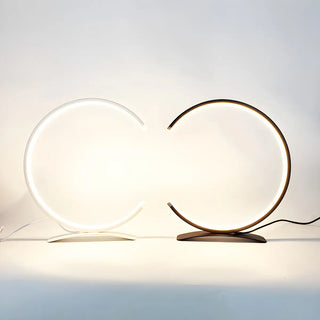 Stylish C Shape Circular LED Bedside Metal Table Lamp Zawala Image - 9