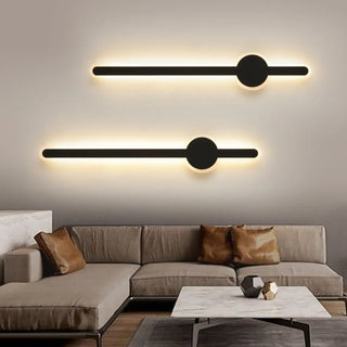 Modern Minimalist Black Linear LED Wall Sconce Zawala Image - 1