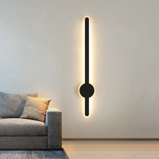 Modern Minimalist Black Linear LED Wall Sconce Zawala Image - 2