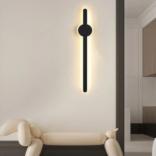 Modern Minimalist Black Linear LED Wall Sconce Zawala Image - 3