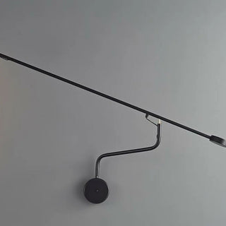 Minimalist Swing Arm Linear Living Room Black Wall Light Image - 5