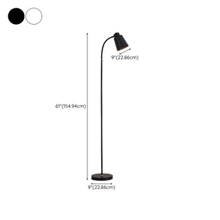 Modern Minimalist Black Metal Barrel Arc Floor Lamp #size