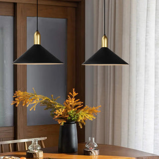 ZOWALA - Minimalist Cone Metal Dining Room Black Pendant Light Image - 1