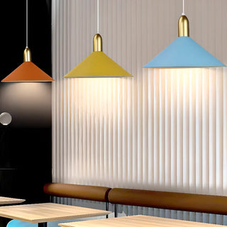 ZOWALA - Minimalist Cone Metal Dining Room Black Pendant Light Image - 2