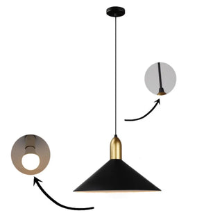 ZOWALA - Minimalist Cone Metal Dining Room Black Pendant Light Image - 8