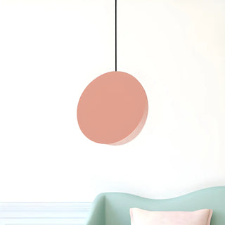ZOWALA - Minimalist Modern Sleek Black Metal Disc Pendant Light Image - 14