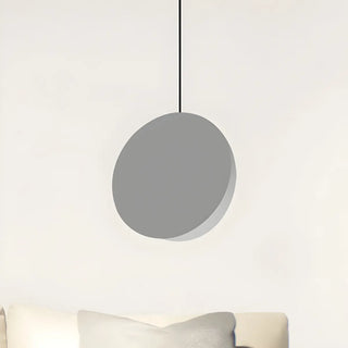 ZOWALA - Minimalist Modern Sleek Black Metal Disc Pendant Light Image - 19
