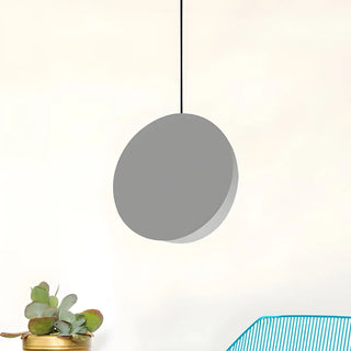 ZOWALA - Minimalist Modern Sleek Black Metal Disc Pendant Light Image - 20