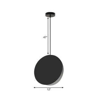 ZOWALA - Minimalist Modern Sleek Black Metal Disc Pendant Light Image - 23