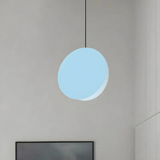 ZOWALA - Minimalist Modern Sleek Black Metal Disc Pendant Light Image - 4