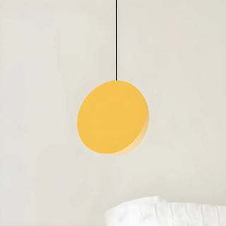 ZOWALA - Minimalist Modern Sleek Black Metal Disc Pendant Light Image - 5