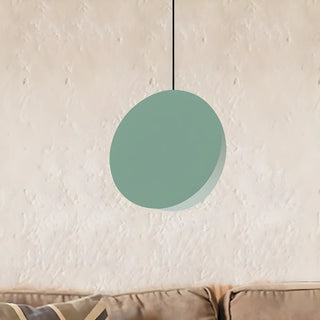 ZOWALA - Minimalist Modern Sleek Black Metal Disc Pendant Light Image - 7