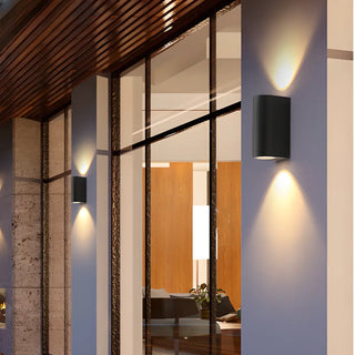 Minimalist Black Outdoor Up Down Wall Sconce Light Zawala Image - 1