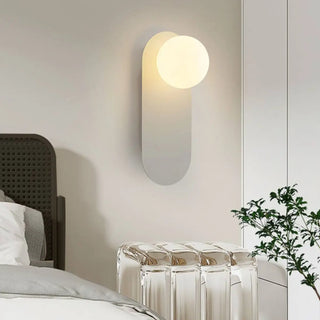 Bedroom Black Oval Frosted Glass Globe Wall Sconce Zawala Image - 2