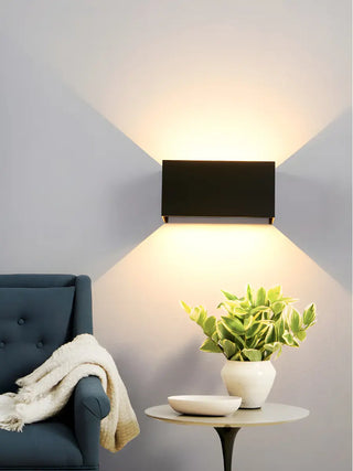 ZOWALA - Minimalist 4-Light Rectangular LED Wall Light Black Image - 14