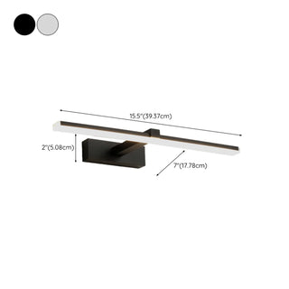 ZOWALA - Minimalist Black Rectangular LED Vanity Light #size