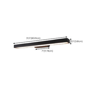 Outdoor Minimalist Black Rectangular LED Wall Sconce Image - 15