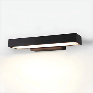 Outdoor Minimalist Black Rectangular LED Wall Sconce Image - 6