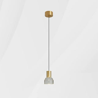 ZOWALA - Minimalist Round Acrylic Shape Black Bedroom Pendant Light Image - 10